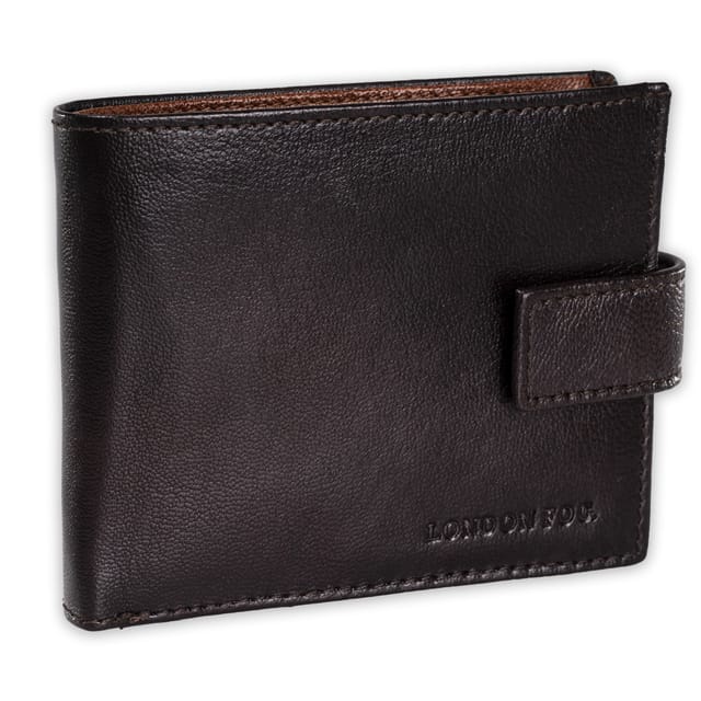 London Fog London Fog Men's Mens Genuine Leather Wallet RFID Blocking Coin Pocket Zip Around in Brown - 2