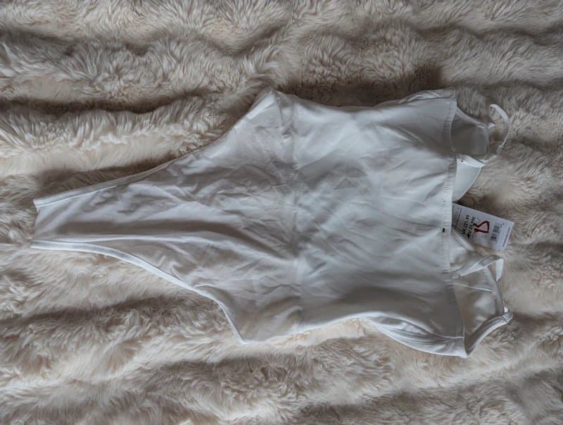 New Look White corset bodysuit with mesh