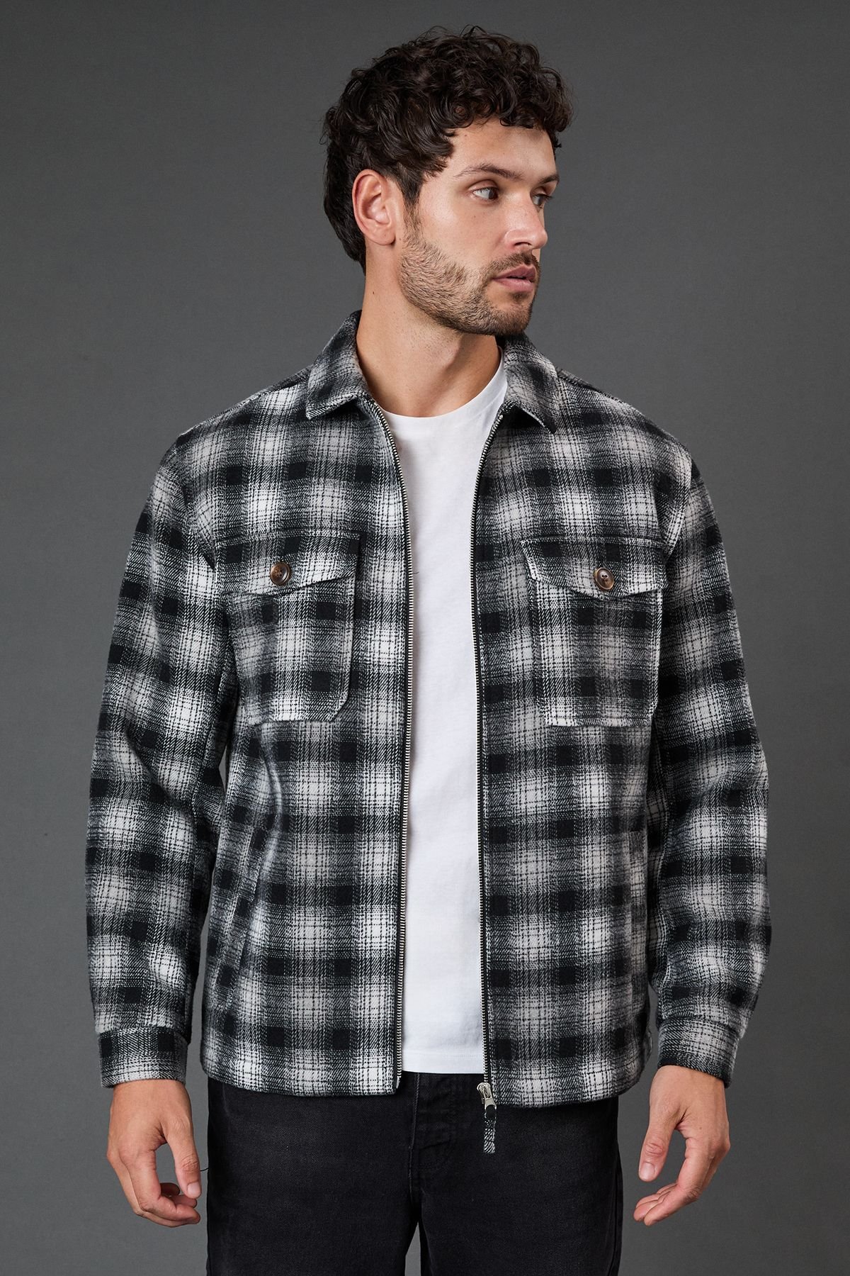Burton Burton Men's Black Check Wool Look Jacket - 2