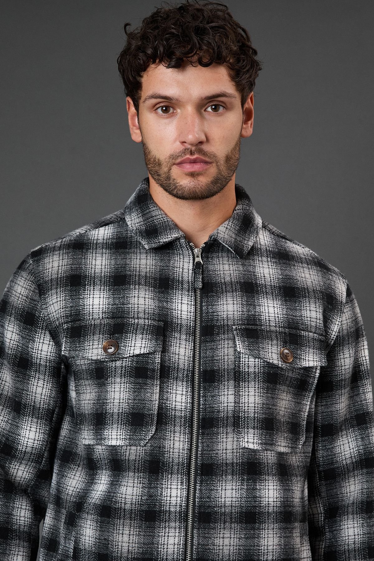 Burton Burton Men's Black Check Wool Look Jacket - 4
