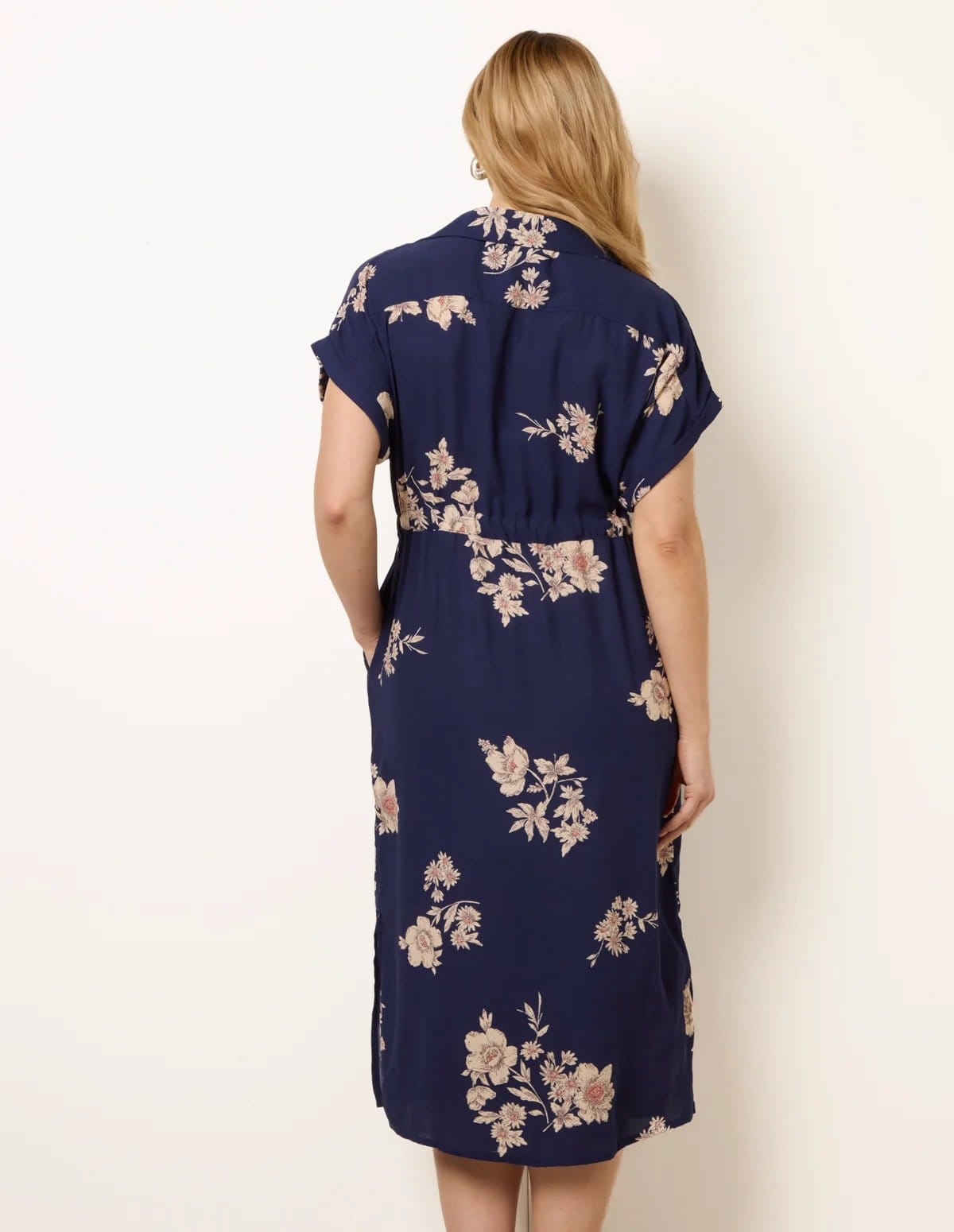 Blue Vanilla Drawstring Midi Shirt Dress - 4