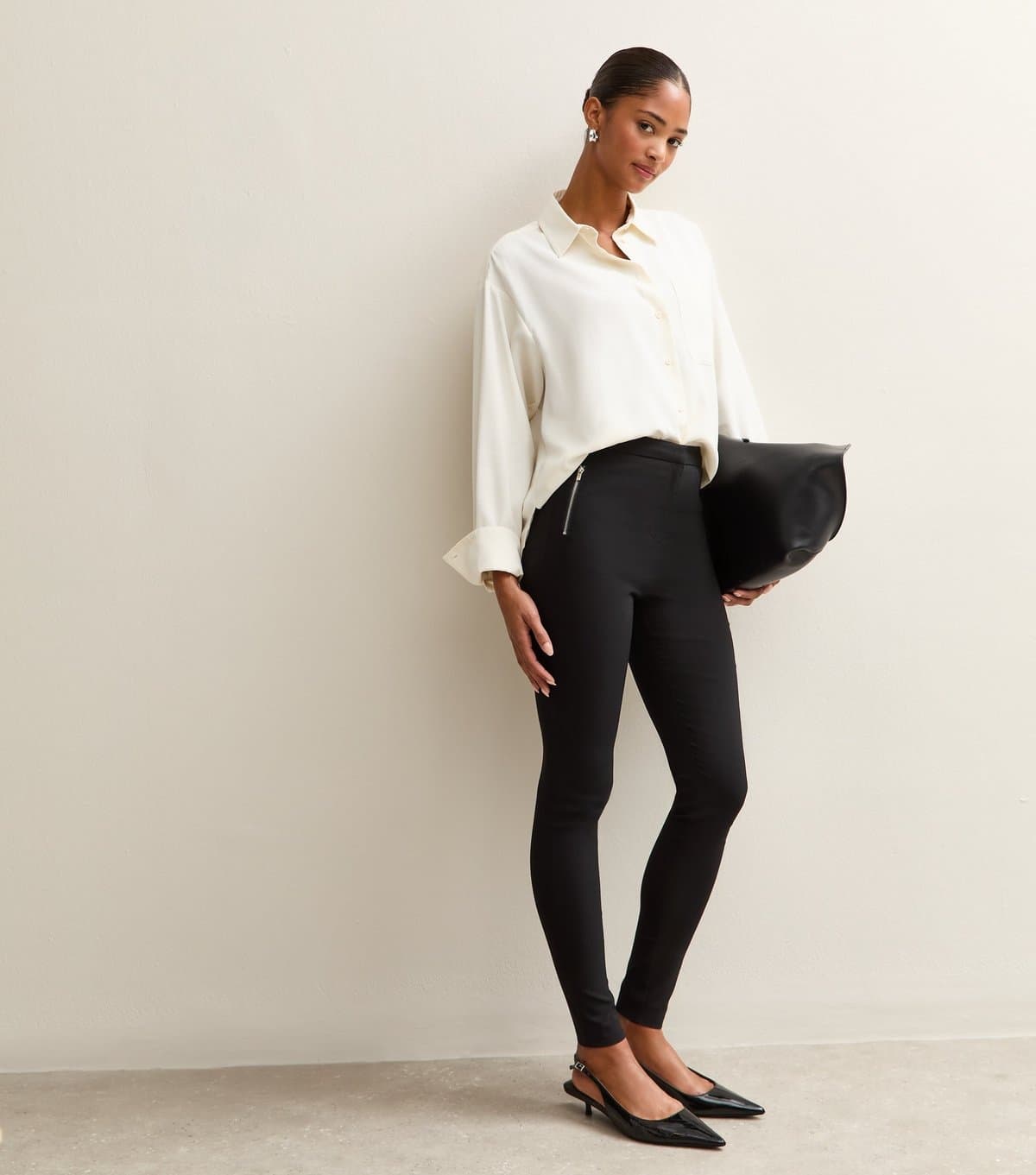 New Look Women's Black Skinny Zip Pocket Trousers New Look