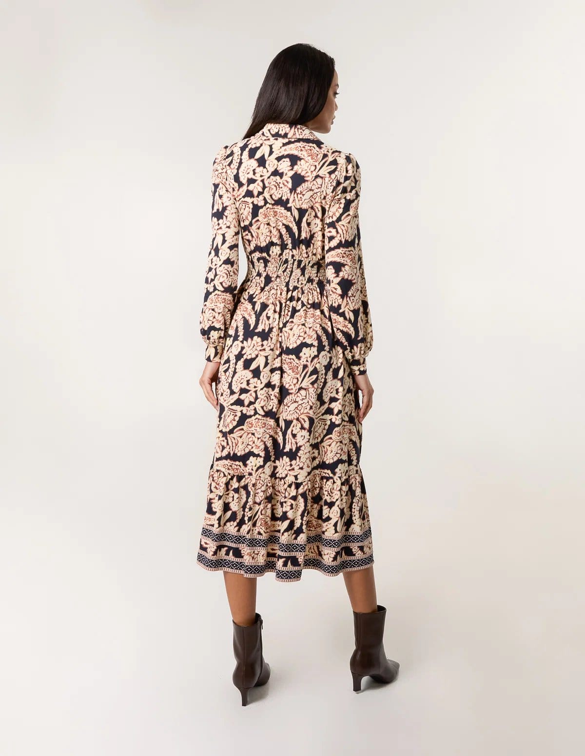 Blue Vanilla Border Print Shirt Dress - 4