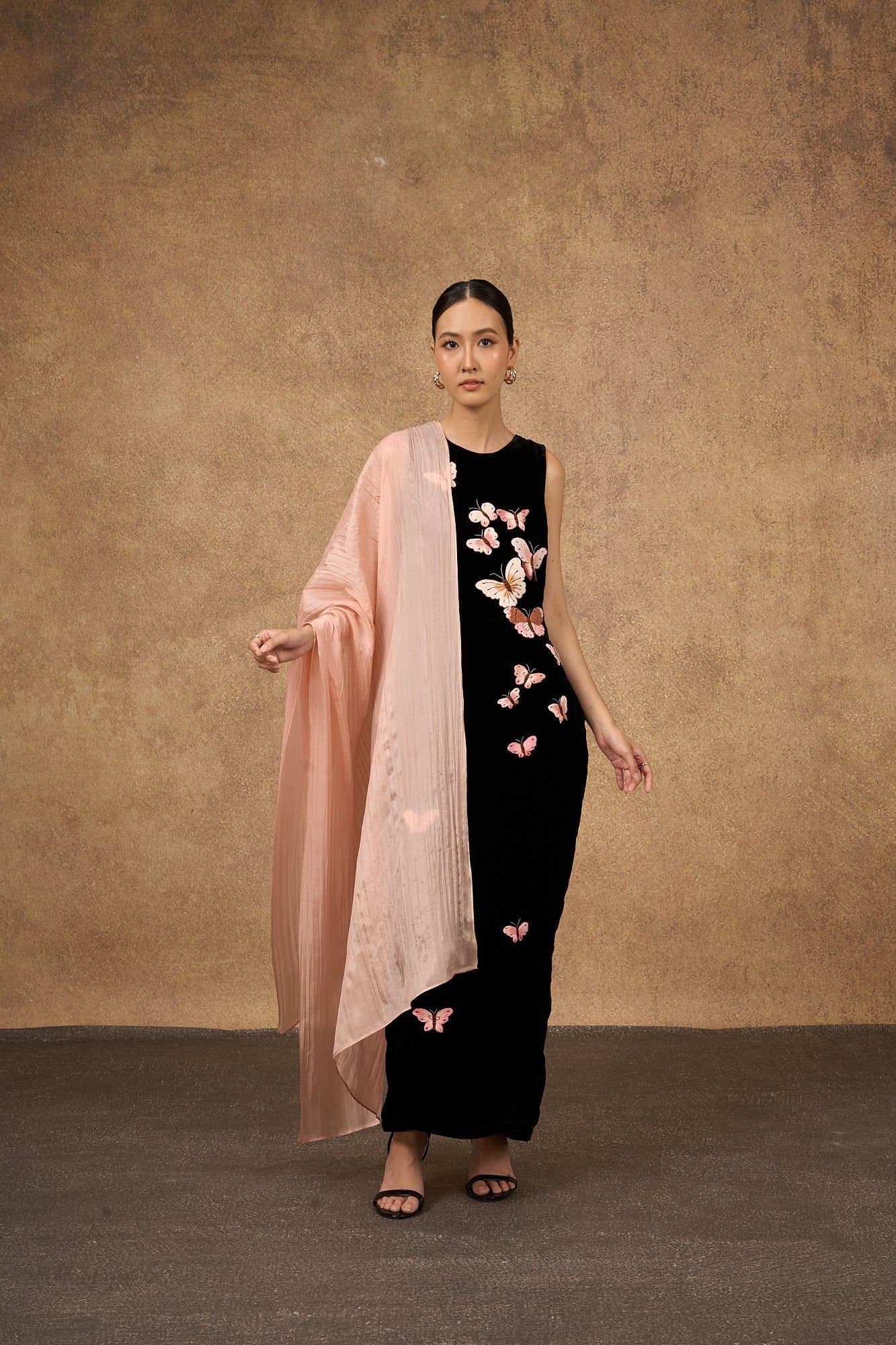 Silk and Bears Silk and Bears Apricot Pink Silk Scarf - Wedding Silk Shawl