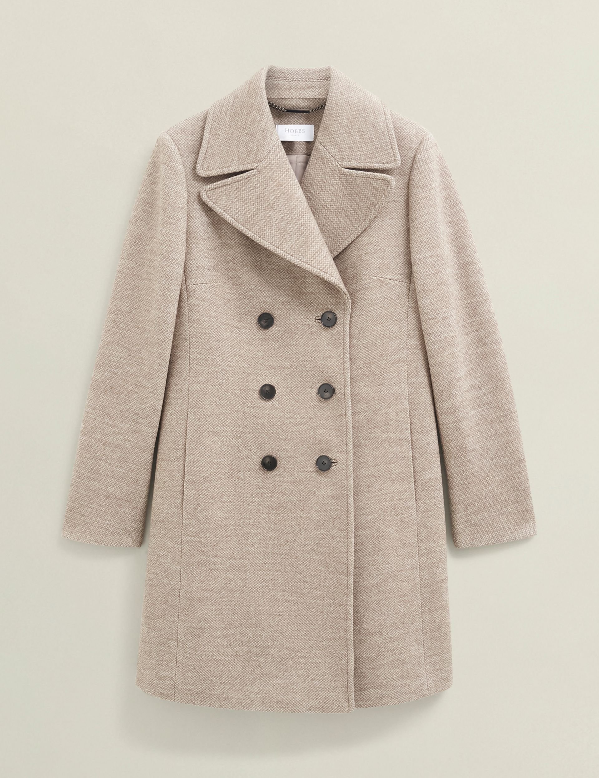 Hobbs London Hobbs London Women's Janetta Double Breasted Coat in Light Beige - 2