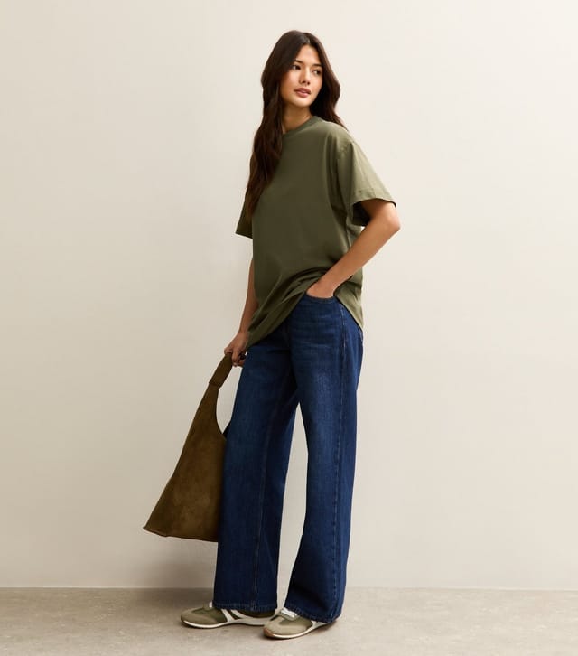 New Look Women's Dark Khaki Cotton Oversized T-Shirt New Look - 3