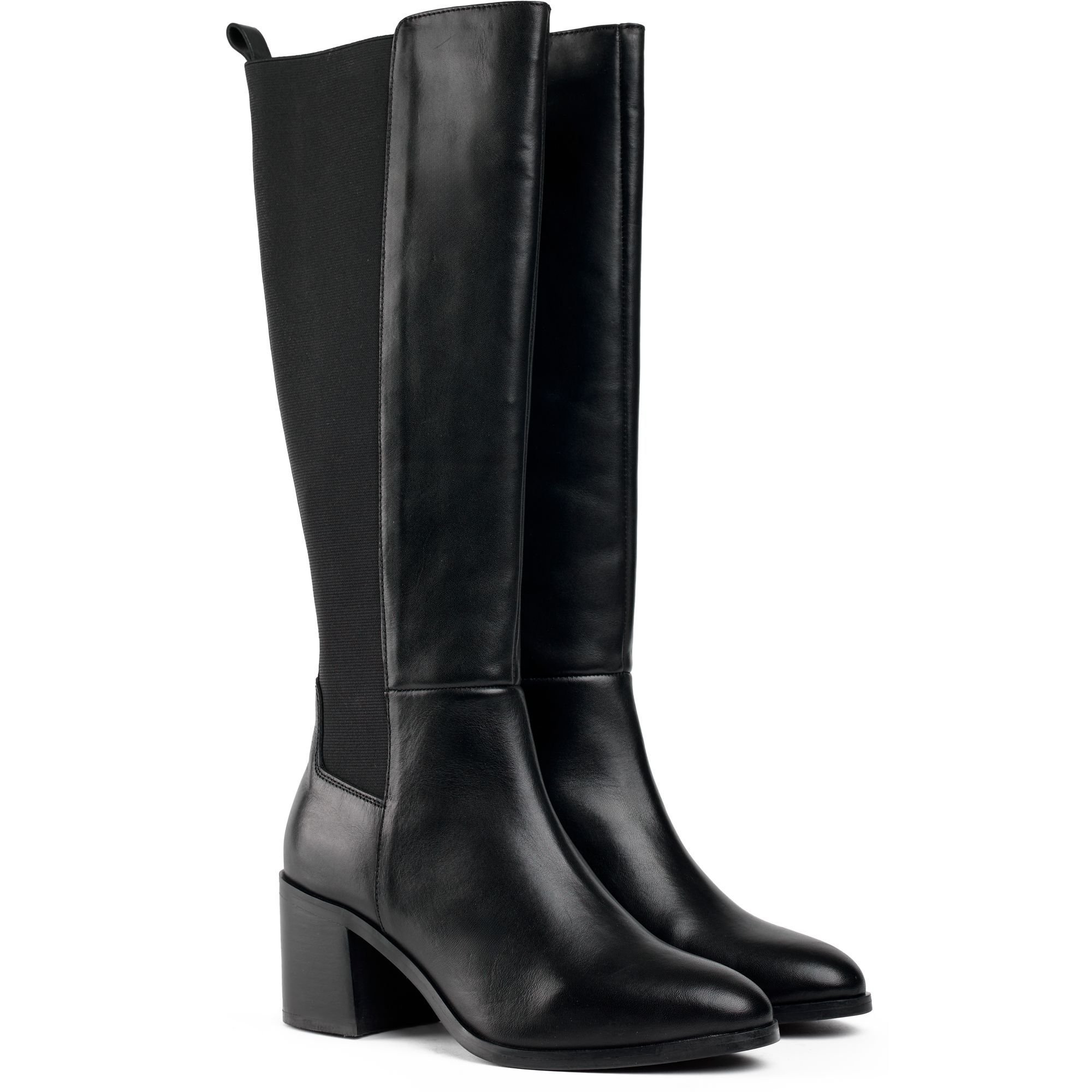 SOLE SOLE Women's Gillie Elasticated Knee High Boots in Black - 2