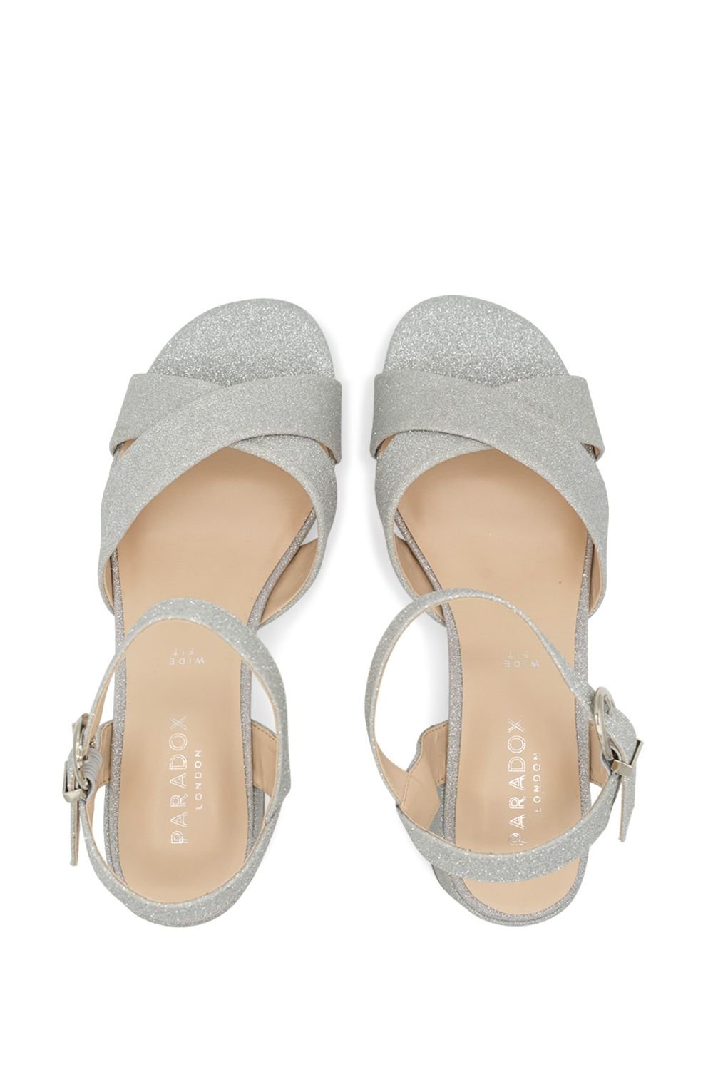 Paradox London Paradox London Women's Neala' Wide Fit Block Heel Sandal in Silver - 3