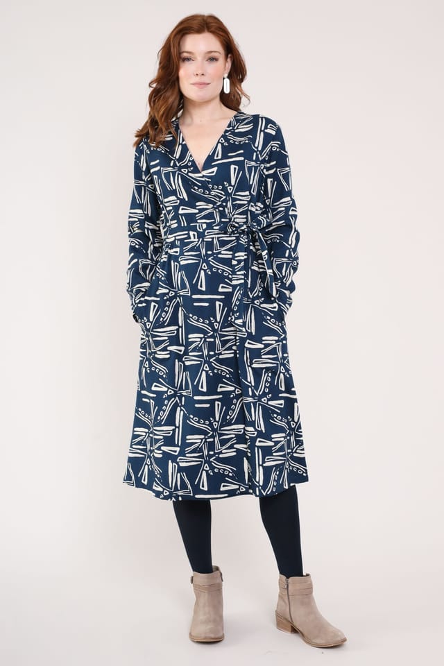 Nomads Clothing Nomads Clothing Women's Womens Tie Wrap Dress in Dark Navy - 2