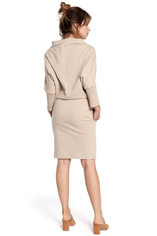Love Lace Love Lace Women's Ribbed Sleeve Kimono Dress with Pockets in Beige - 3