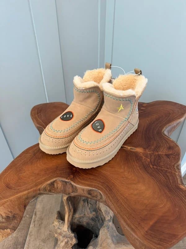 Never Fully Dressed Never Fully Dressed Stone Embroidered Leather Boots UK7