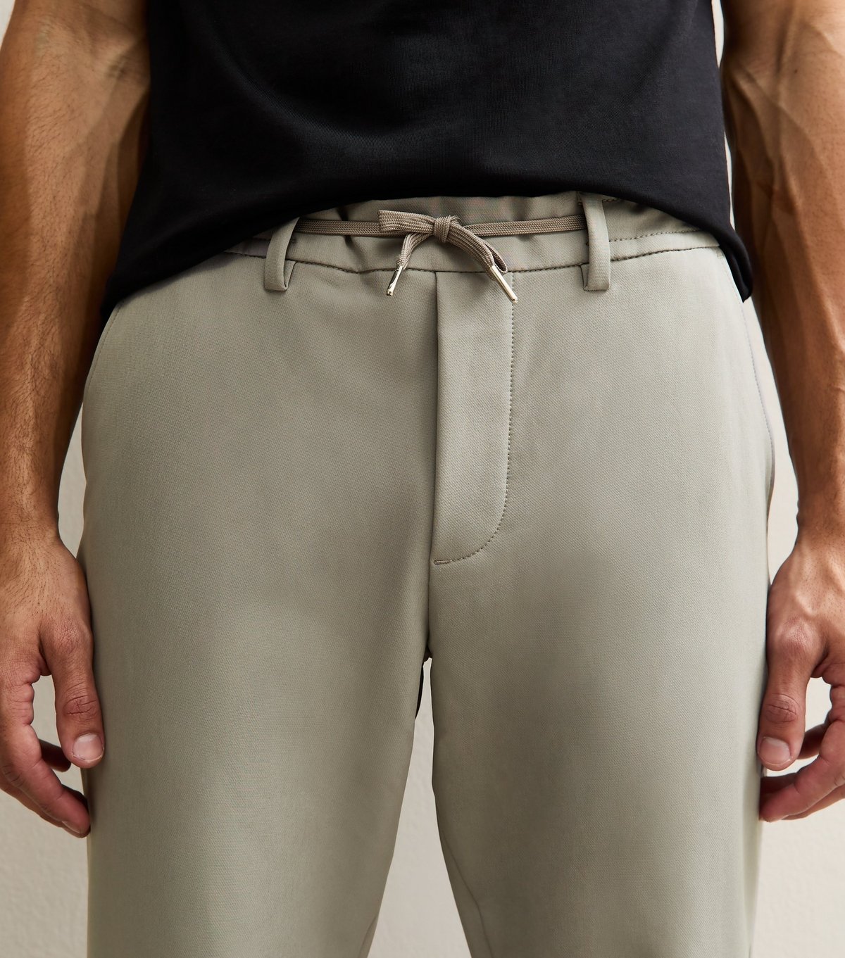 jack & jones Men's Light Grey Regular Drawstring Trousers Jack & Jones New Look - 2