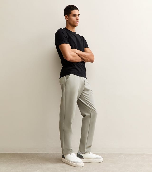 jack & jones Men's Light Grey Regular Drawstring Trousers Jack & Jones New Look - 3