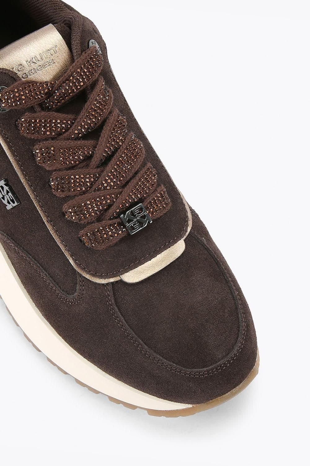 KG Kurt Geiger KG Kurt Geiger Women's 'Louisa2' Suede Trainers in Brown - 4