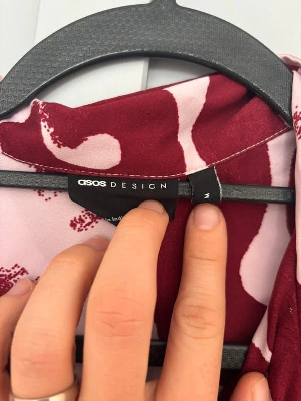 ASOS Design Men’s asos pink/ red pattern short sleeve shirt