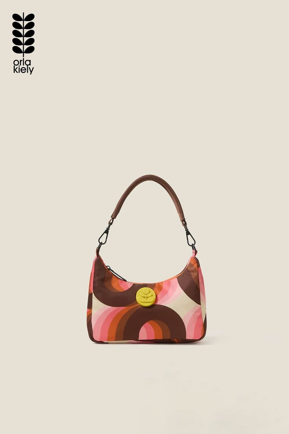 Orla Kiely Orla Kiely Pink Rolling Waves Mini Shoulder Bag
