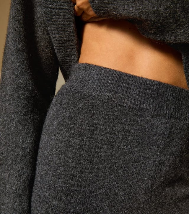 New Look Women's Dark Grey Knit Wide Leg Trousers New Look - 3