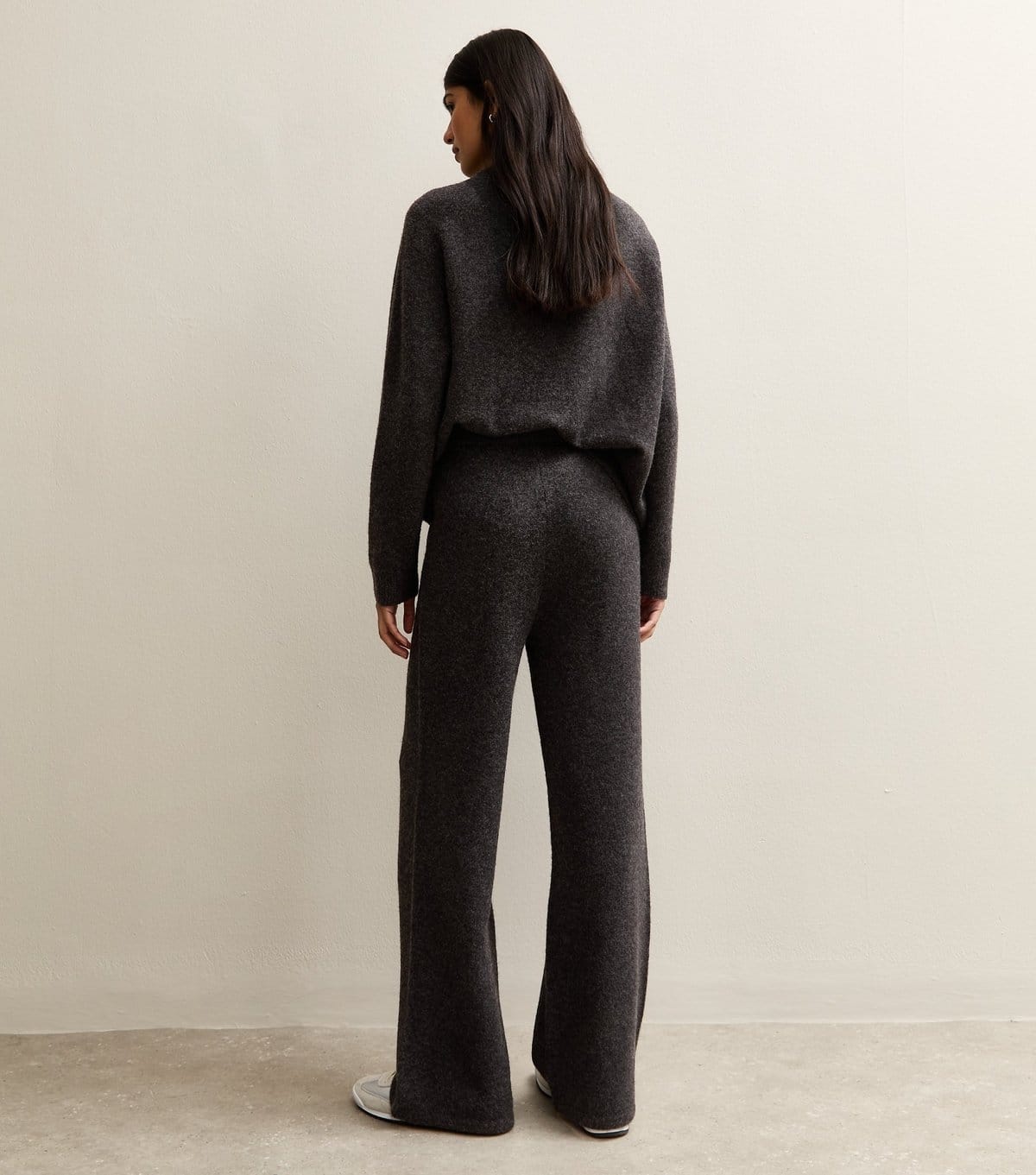 New Look Women's Dark Grey Knit Wide Leg Trousers New Look - 4