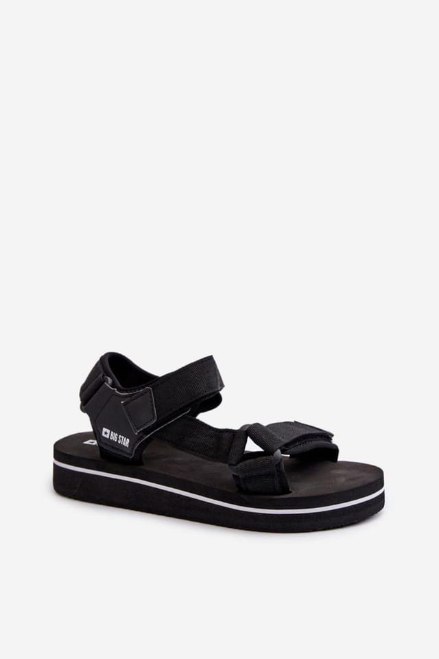 Love Lace Love Lace Women's Big Star Velcro Platform Foam Sandals with Comfort Easy Fit in Black - 2