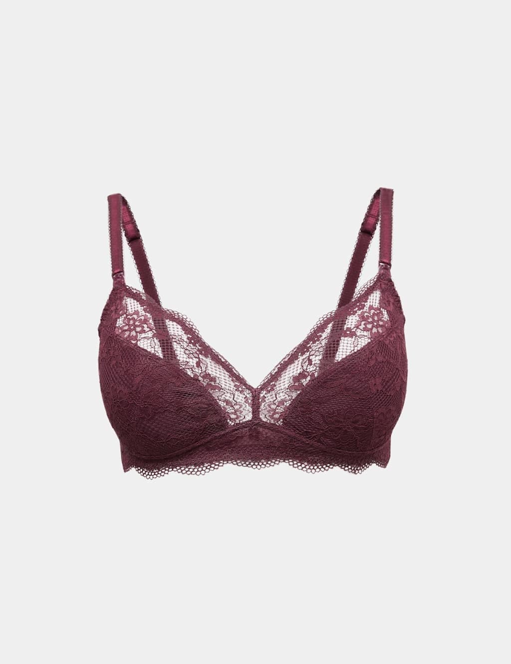 Marks & Spencer M&S Jasmine Lace Non Wired Maternity Nursing Bra B-H Dark Wine