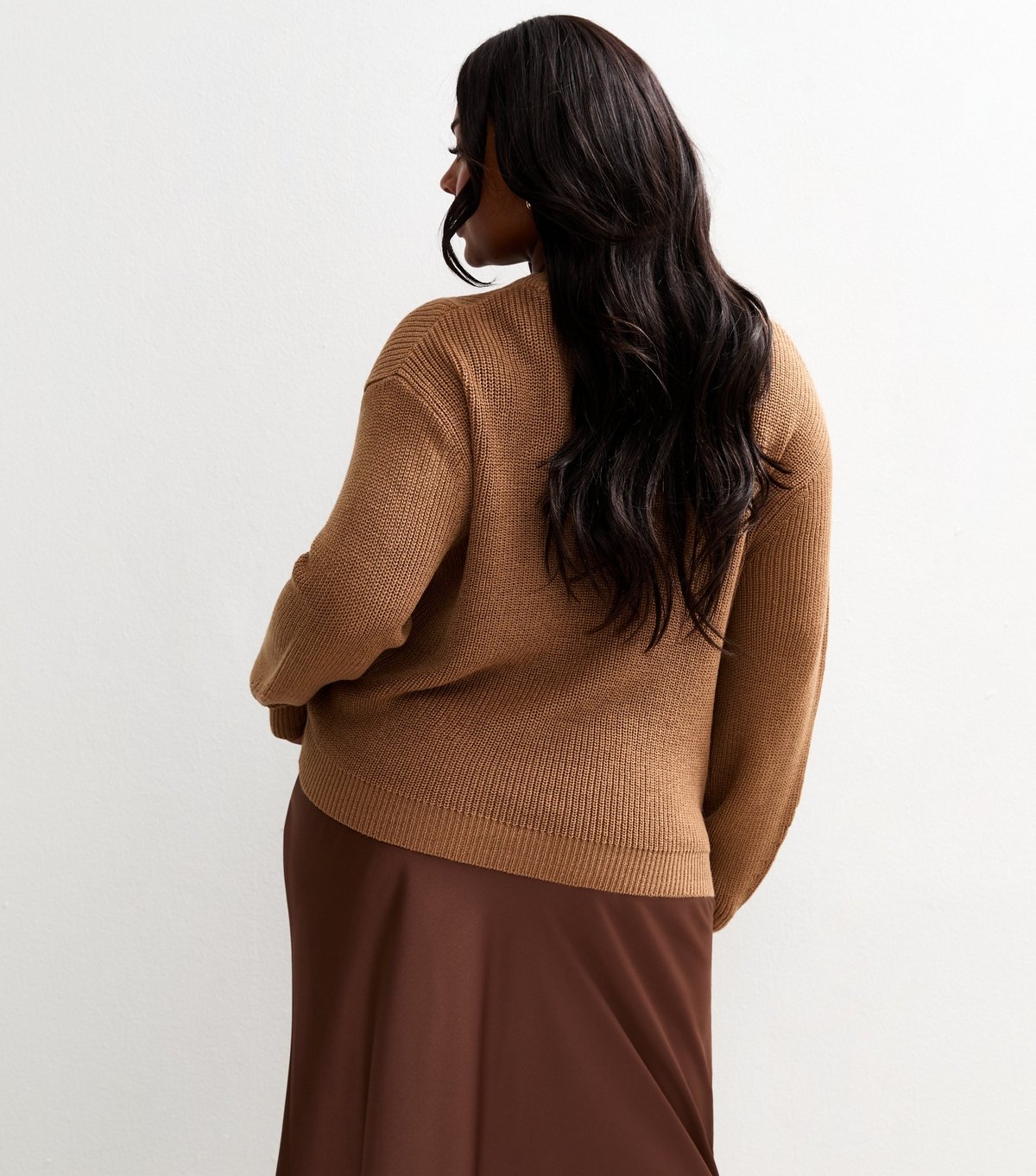 New Look Women's Plus Size Mink Ribbed Knit Jumper Curves New Look - 4