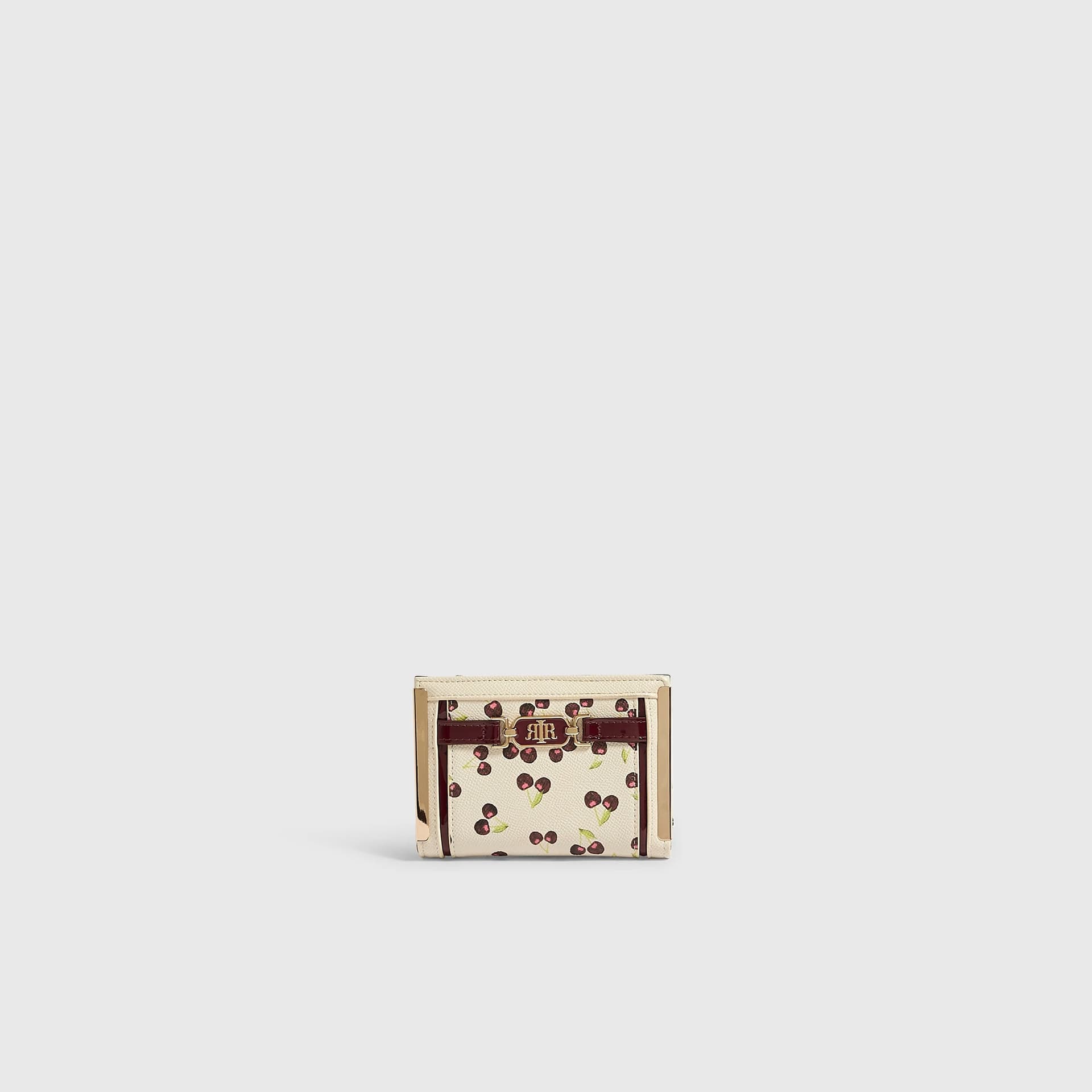 River Island River Island Womens Cream Cherry Print Foldout Purse