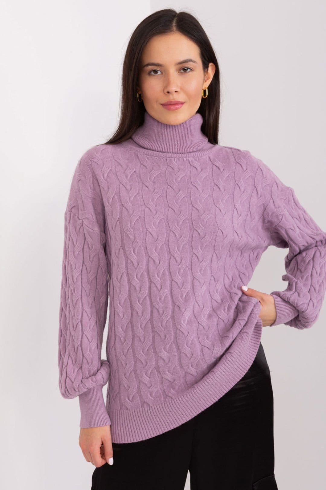 Love Lace Violet Turtleneck Knit Sweater