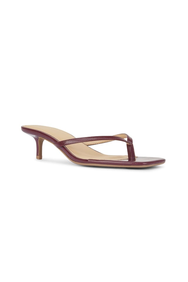 Truffle Collection Truffle Collection Women's Heeled Mules Buckle Polyurethane Kitten Heel Summer Shoes in Burgundy - 3