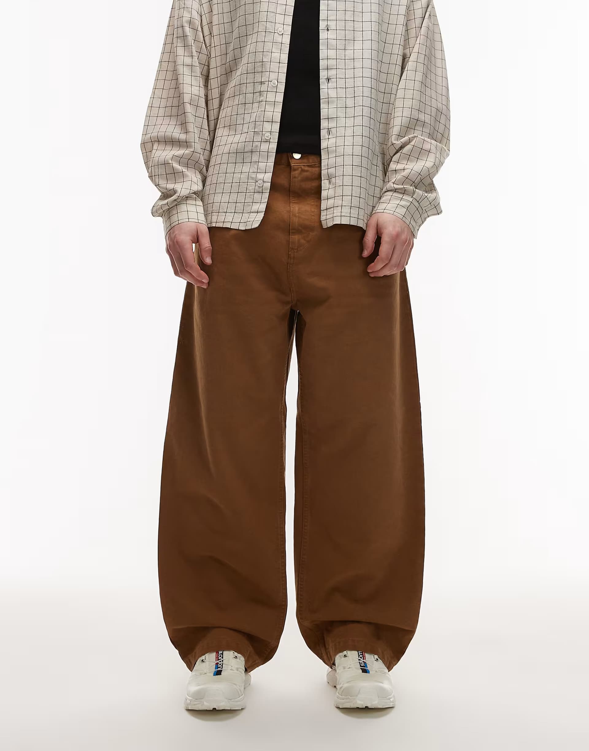 ASOS Carhartt WIP brandon loose straight leg trousers in brown with abrasions