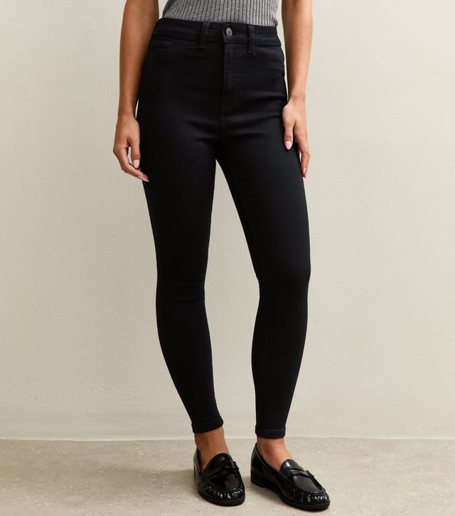 New Look Women's Petite Stay Black High Waist Hallie Super Skinny Jeans New Look - 3