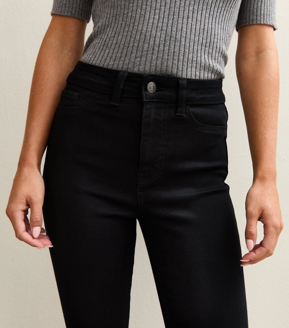 New Look Women's Petite Stay Black High Waist Hallie Super Skinny Jeans New Look - 4