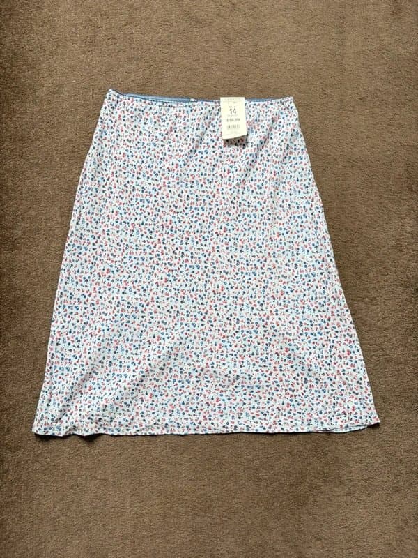 George Old George brand new with tags vintage y2k blue floral midi skirt size 14