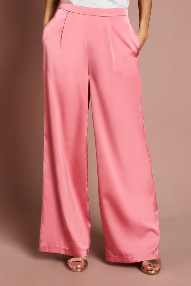 Coast Coast Women's Satin Flare Trouser in Rose - 2