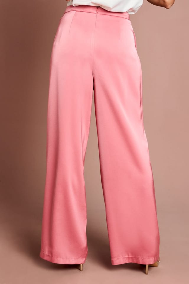 Coast Coast Women's Satin Flare Trouser in Rose - 3