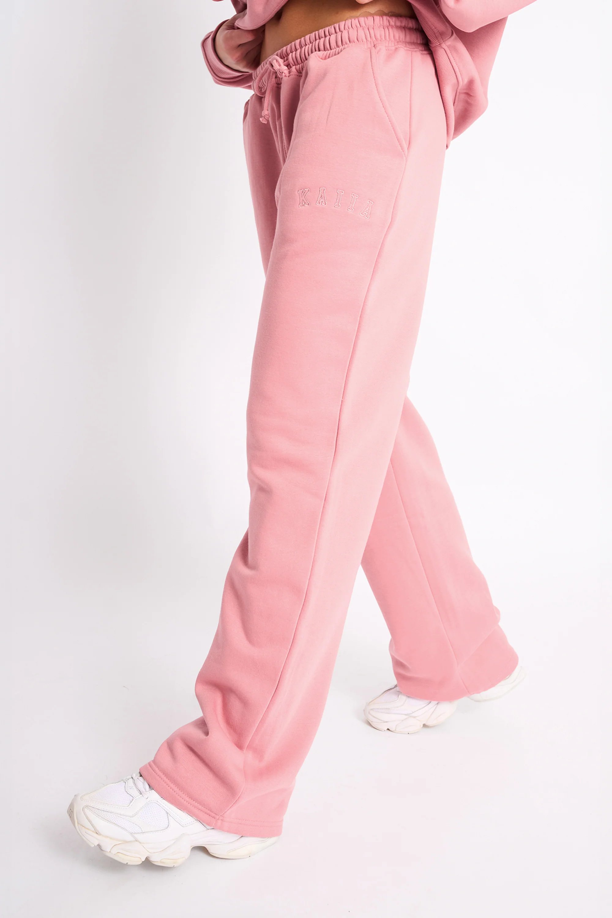 Kaiia Kaiia Logo Wide Leg Jogger Blusher - 2