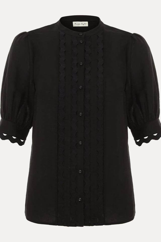 Phase Eight Phase Eight Women's Ottilie Linen Blouse in Black - 2