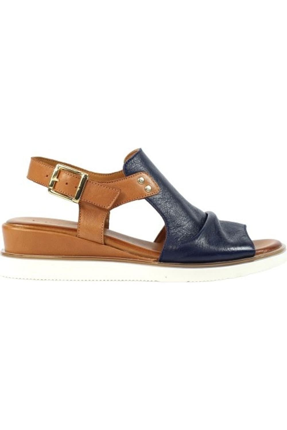 Lunar Lunar Women's Steffi Leather Wedge Sandals in Navy
