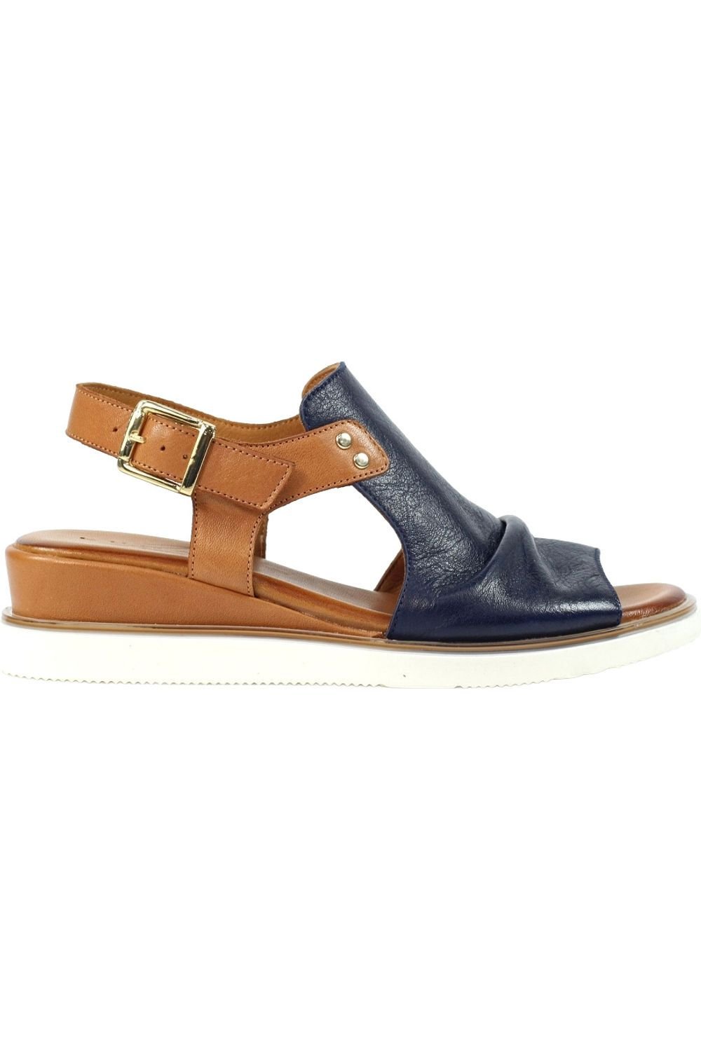 Lunar Lunar Women's Steffi Leather Wedge Sandals in Navy - 4