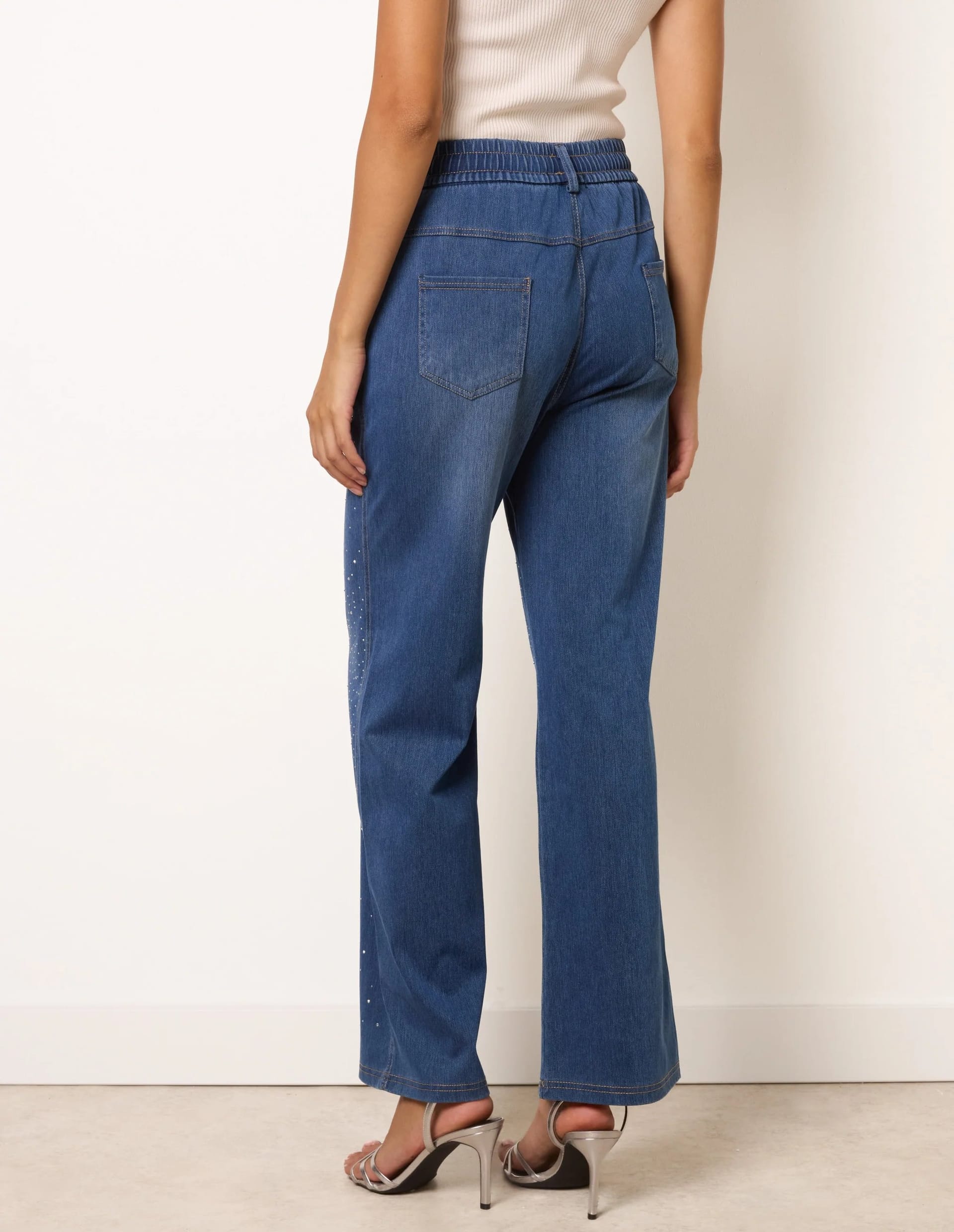 Blue Vanilla Diamante Splash Jeans - 4