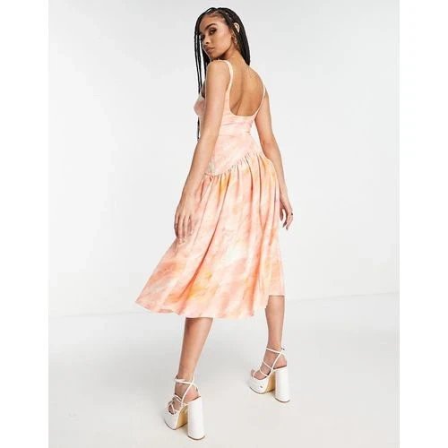 ASOS Design UK 12 - ASOS design corset details, drop waist dress - 1