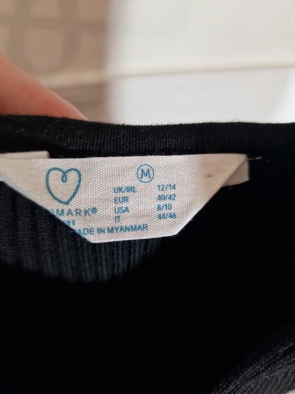 Primark Midaxi black ribbed black dress