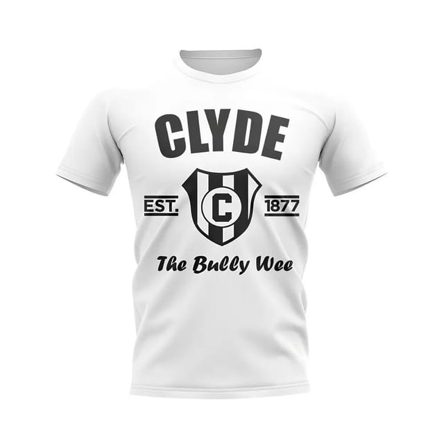 Clyde Clyde Men's Personalised Established Football T-Shirt White in Blue - 2