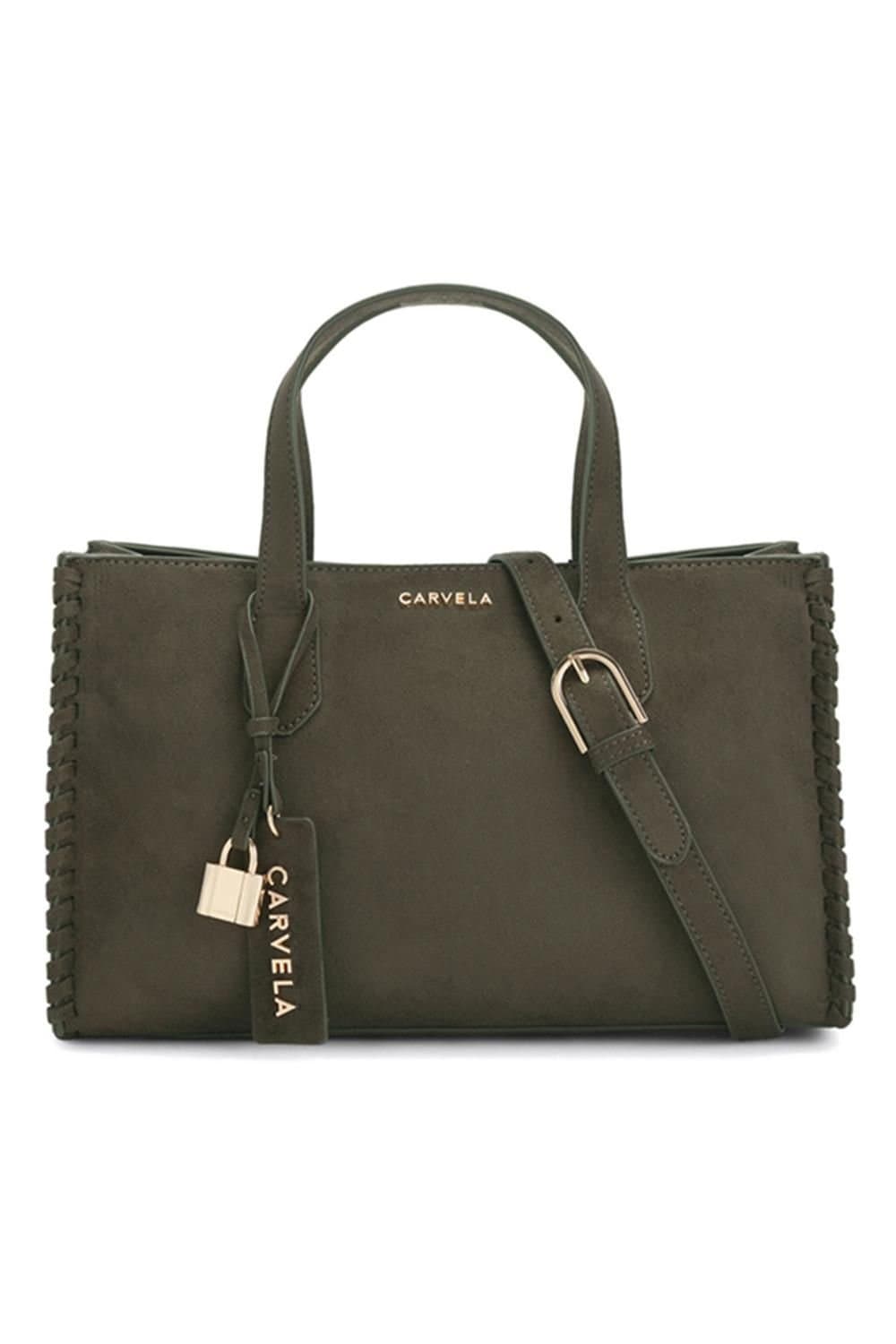 Carvela Carvela Women's 'Juno Whipstitch Mini' Suedette Bag in Khaki
