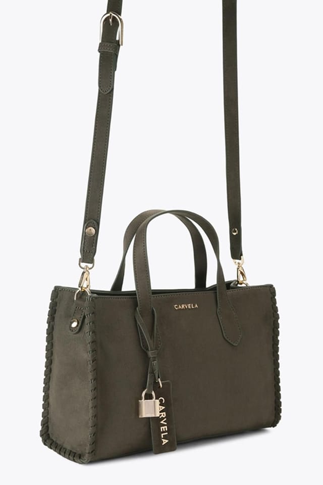 Carvela Carvela Women's 'Juno Whipstitch Mini' Suedette Bag in Khaki - 2