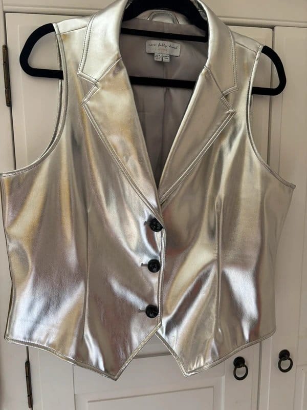 Never Fully Dressed Silver Metallic Waistcoat