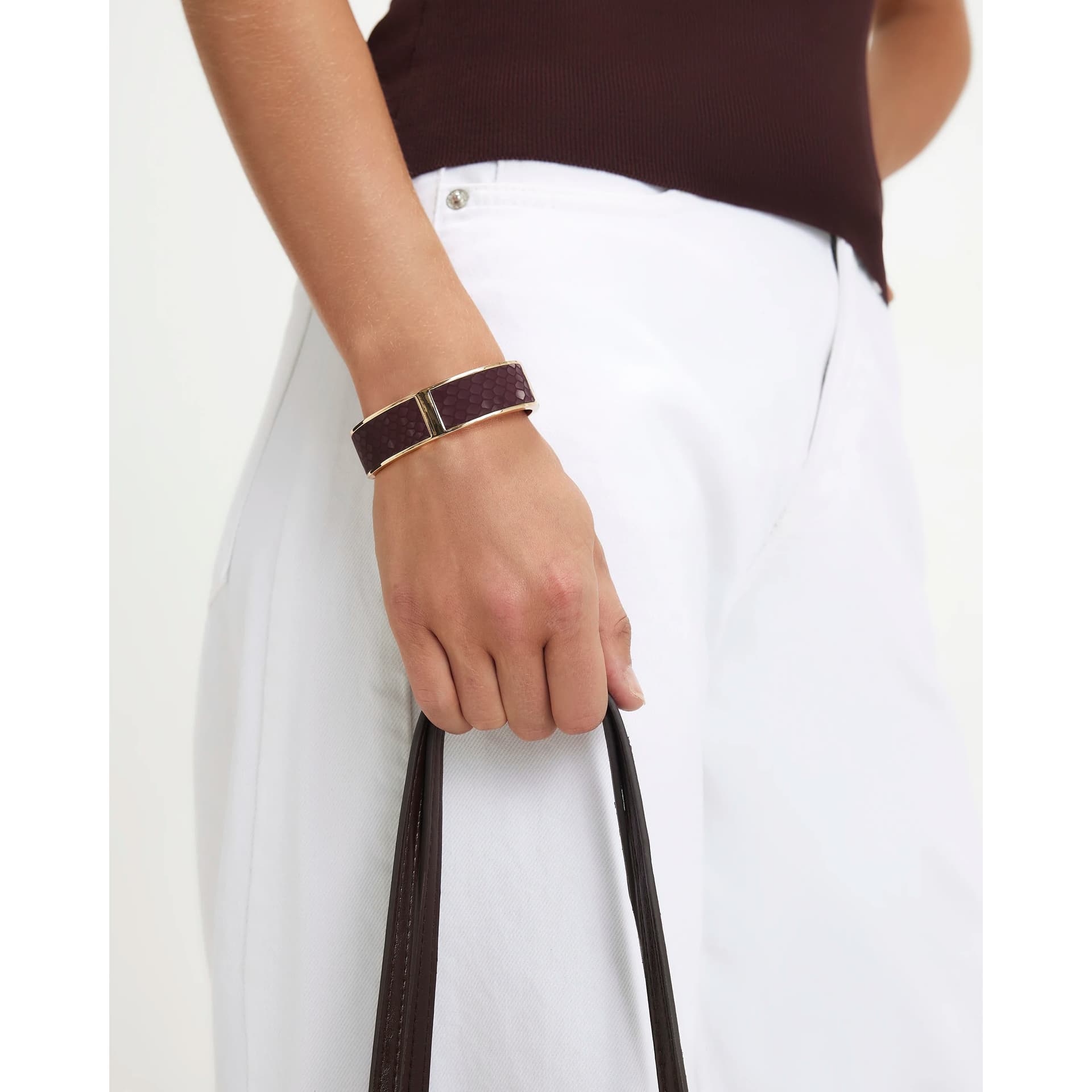 River Island River Island Womens Red Snake Print Bangle