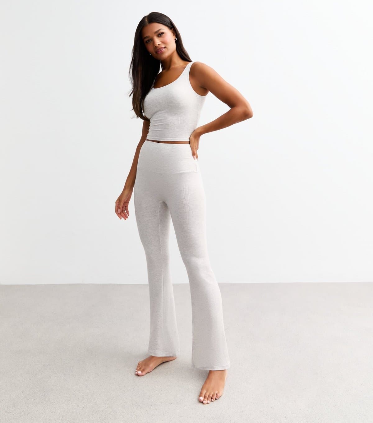 Dorina Dorina Grey Ribbed Flared Leggings