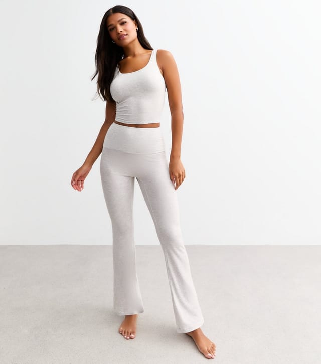 Dorina Women's Grey Ribbed Flared Leggings Dorina New Look - 3