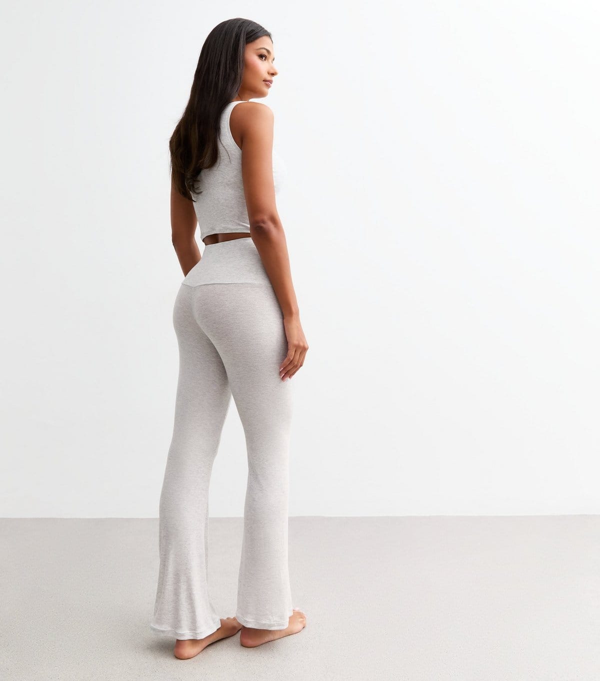 Dorina Women's Grey Ribbed Flared Leggings Dorina New Look - 4