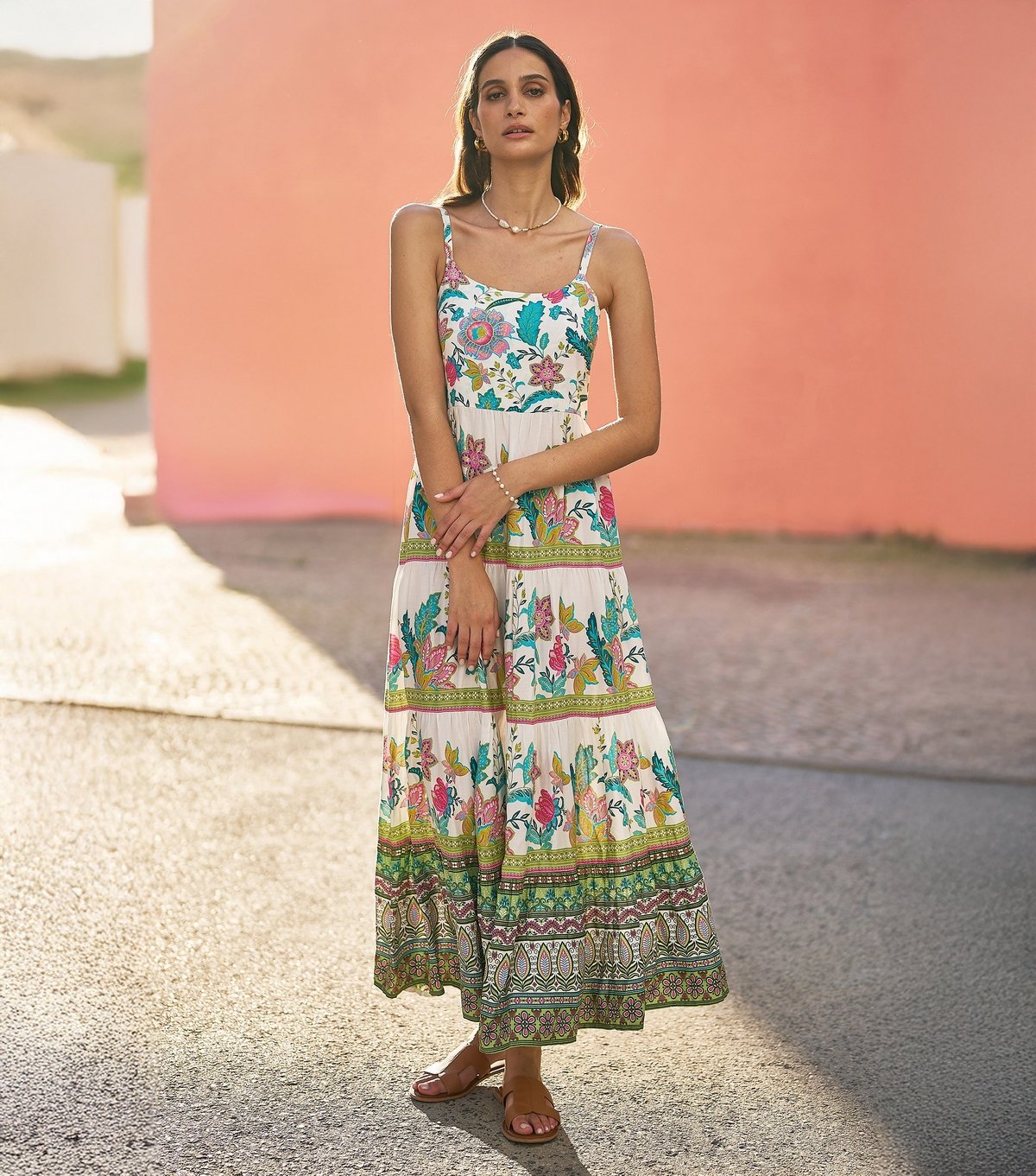 Yumi Women's White Floral Print Tiered Dress Yumi New Look - 2